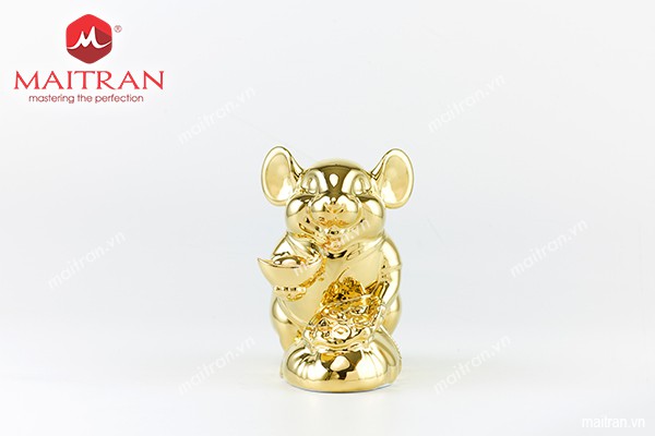 Tượng Chuột Phú 8 cm Dát vàng