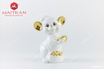 Tượng Chuột Quý 16 cm Màu trắng Trang trí vàng